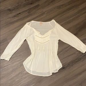Cream BOHO Mossimo Blouse